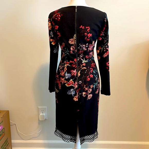 Antonio Melani Delia Floral Sheath in Black size 0 - Picture 2 of 14